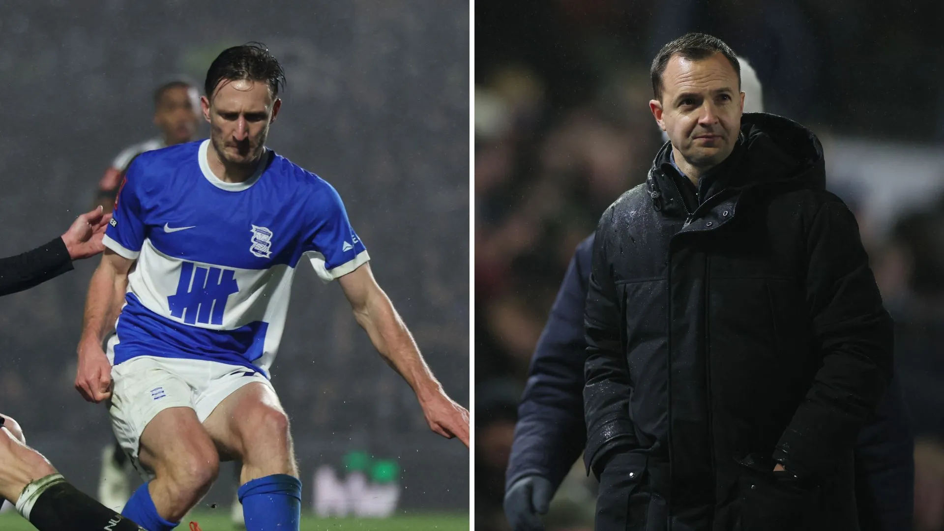 Ben Davies (trái) và HLV Chris Davies (phải) của Birmingham City
