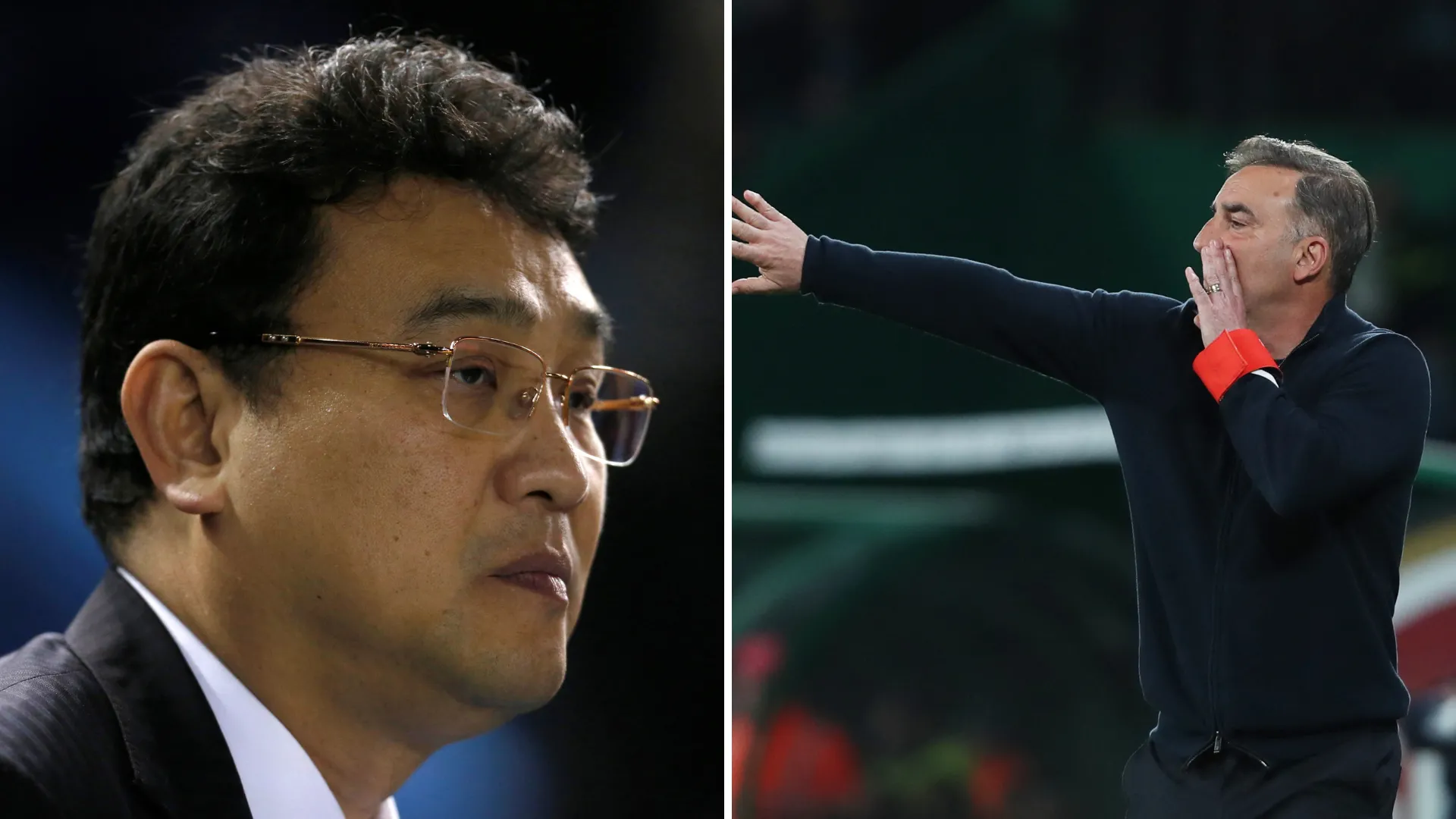Chủ tịch Sheffield Wednesday Dejphon Chansiri cùng cựu HLV Carlos Carvalhal