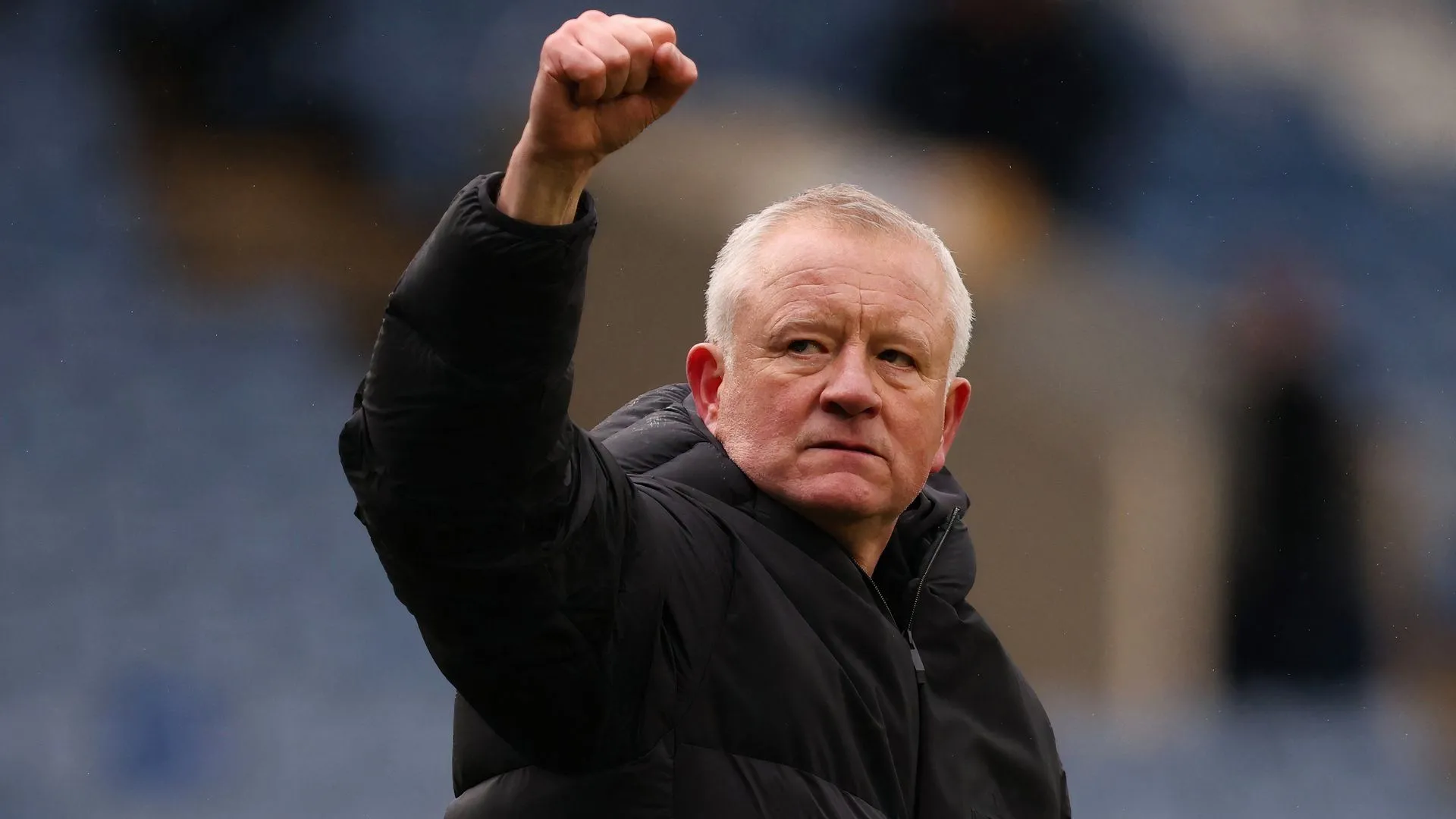 HLV Chris Wilder ăn mừng chiến thắng cùng Sheffield United trước Sheffield Wednesday