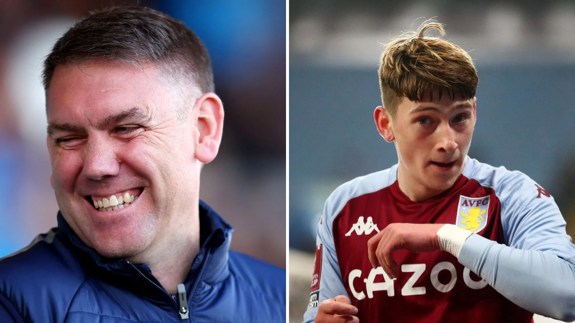 HLV Dave Challinor và cựu cầu thủ Stockport County Louie Barry