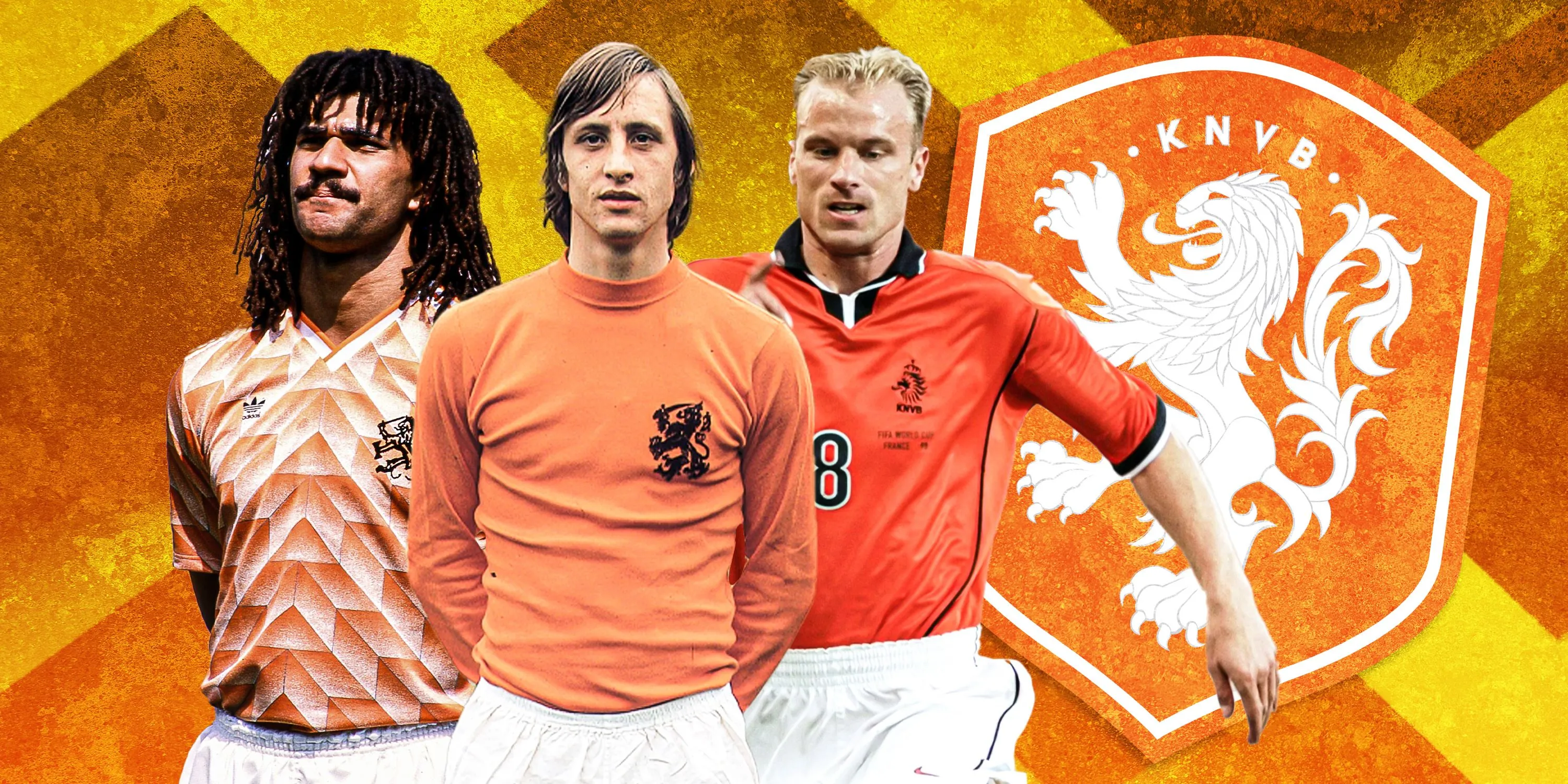 Ảnh minh họa các cầu thủ vĩ đại của bóng đá Hà Lan, trong đó có Marco van Basten.