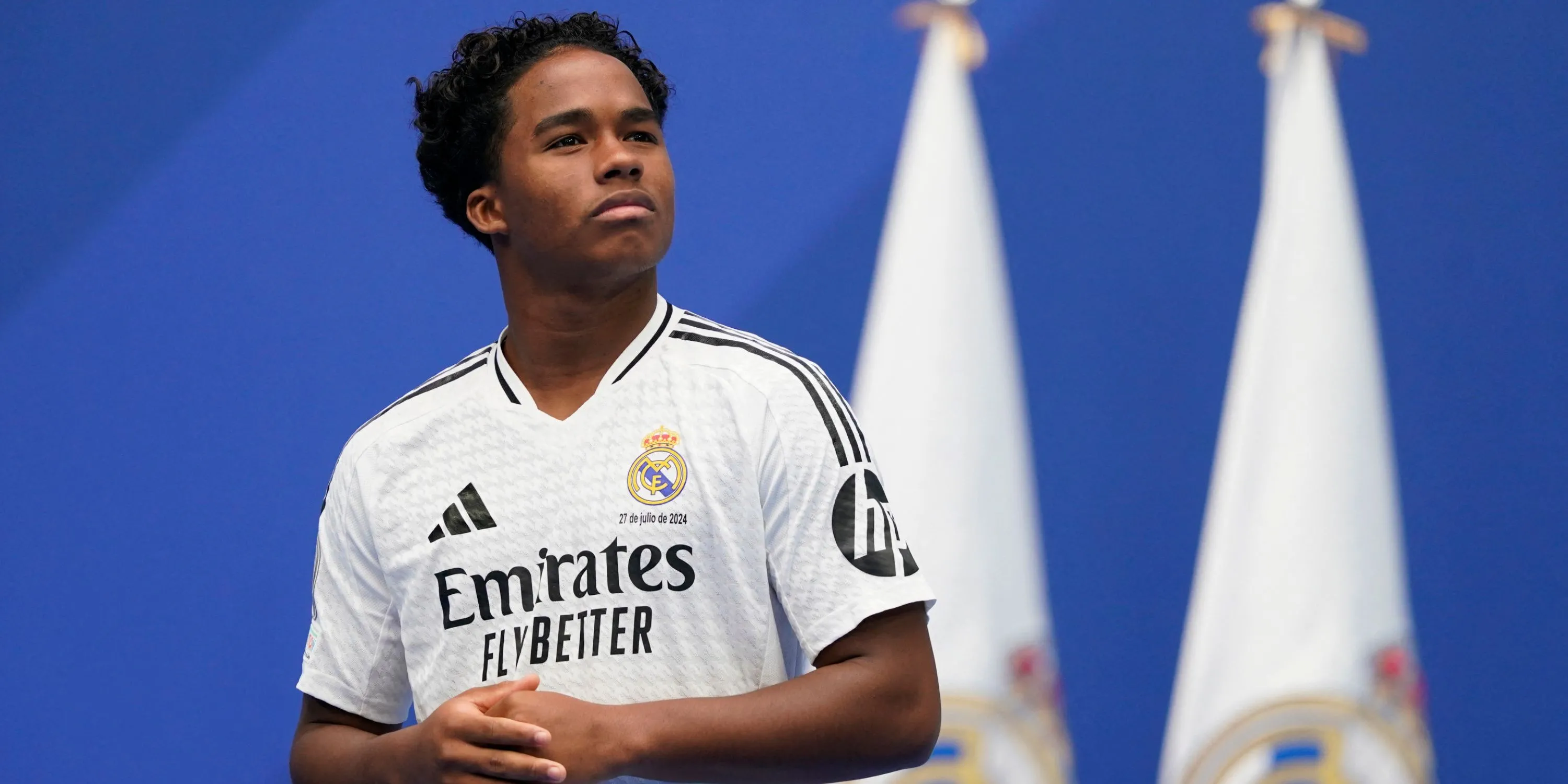 Endrick trong buổi ra mắt chính thức Real Madrid